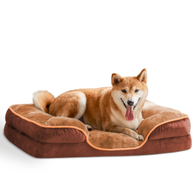 Memory Foam Pet Bed, Suitable For Small Dogs And Cats, With Washable And Removable Bedspread, Non-slip Base, Waterproof Padding, Egg Crate Foam, Impro