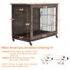 23.6"L x 20"W x 26"H Dog Crate Furniture with Cushion, Wooden Dog Crate Table, Double-Doors Dog Furniture, Dog Kennel Indoor for Small Dog, Dog House