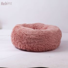 Plush pet nest (Option: Leather Pink-70cm)