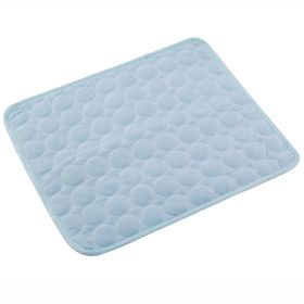 Pet Dog Cat Ice Silk Cold Nest Pad For Cooling In Summer (Option: Light blue-50x40cm)