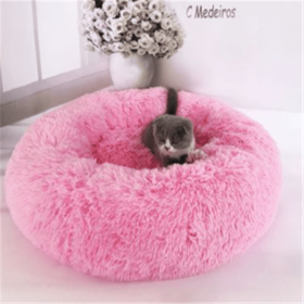 Round Long Hairy Autumn And Winter Nest Pad Cat Mattress (Option: Bright powder-50cm)