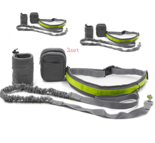 Adjustable Hands Free Dog Leash (Option: Gray-Q3set)