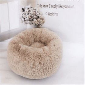 Round Long Hairy Autumn And Winter Nest Pad Cat Mattress (Option: Rubber color-100cm)