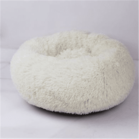 Round Long Hairy Autumn And Winter Nest Pad Cat Mattress (Option: White-120cm)