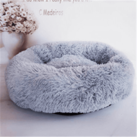 Round Long Hairy Autumn And Winter Nest Pad Cat Mattress (Option: Light Grey-60cm)