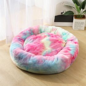 Dog Beds For Small Dogs Round Plush Cat Litter Kennel Pet Nest Mat Puppy Beds (Option: A-60cm)