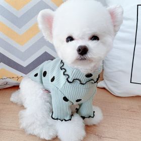 Dot turtleneck dog bottoming shirt (Option: Green-M)