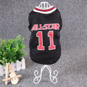 Hot World Cup Ball Spring And Summer Dog Vest Pet Supplies (Option: Black-XXL)