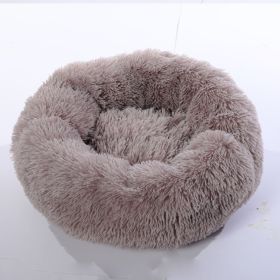 Plush pet nest (Option: Beige brown-80cm)