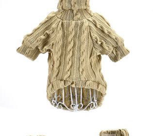 Dog Sweater Turtleneck Solid Color Dogs Clothes Warm Cotton For Puppy Small Medium Dogs Sweatshirt Jacket Chihuahua Teddy (Option: Beige-L)