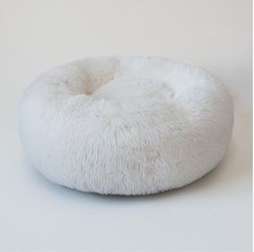 Dog Beds For Small Dogs Round Plush Cat Litter Kennel Pet Nest Mat Puppy Beds (Option: Good White-40cm)