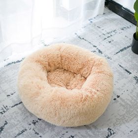 Dog Beds For Small Dogs Round Plush Cat Litter Kennel Pet Nest Mat Puppy Beds (Option: Good Apricot-70cm)