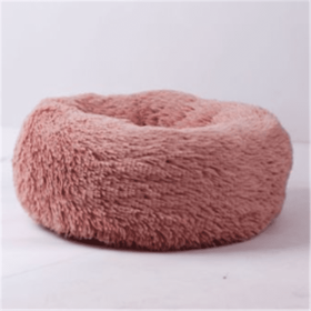 Round Long Hairy Autumn And Winter Nest Pad Cat Mattress (Option: Pink-110cm)