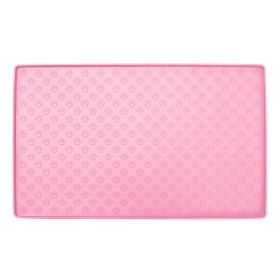 Spot Pet Mat, Waterproof And Easy To Clean Silicone Dog Mat, Cat Mat, Square Pet Placemat, Pet Supplies (Option: Pink-large)