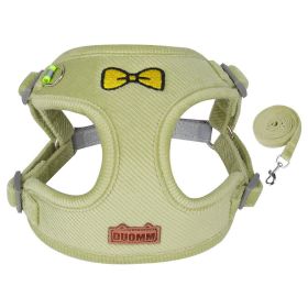 dog Harnesses and dog leash set; Pet Traction Rope Vest Pet Chest Strap Small and Medium Dog Strap Reflective Dog Walking Rope Wholesale (colour: Green, Specification (L * W): S)