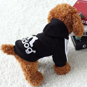 Two Legged Cotton Warm Dog Hoodie (Color: Black, size: M)