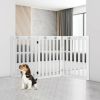 36 Inch Folding Wooden Freestanding Pet Gate Dog Gate with 360¬∞ Flexible Hinge