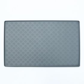 Spot Pet Mat, Waterproof And Easy To Clean Silicone Dog Mat, Cat Mat, Square Pet Placemat, Pet Supplies (Option: Grey-Small)